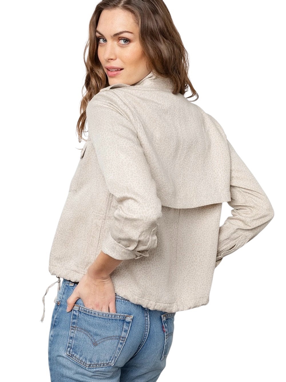 Rails Collins Jacket in White Mini Cheetah Linen Blend NWT – L - Picture 5 of 10